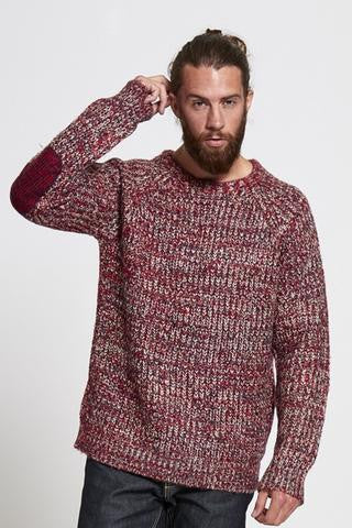 Brave Soul Patchwork Elbow Knitted Jumper