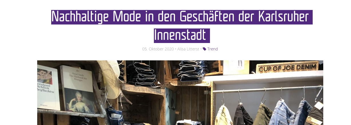 Nachhaltige Mode in den Geschäften der Karlsruher Innenstadt
