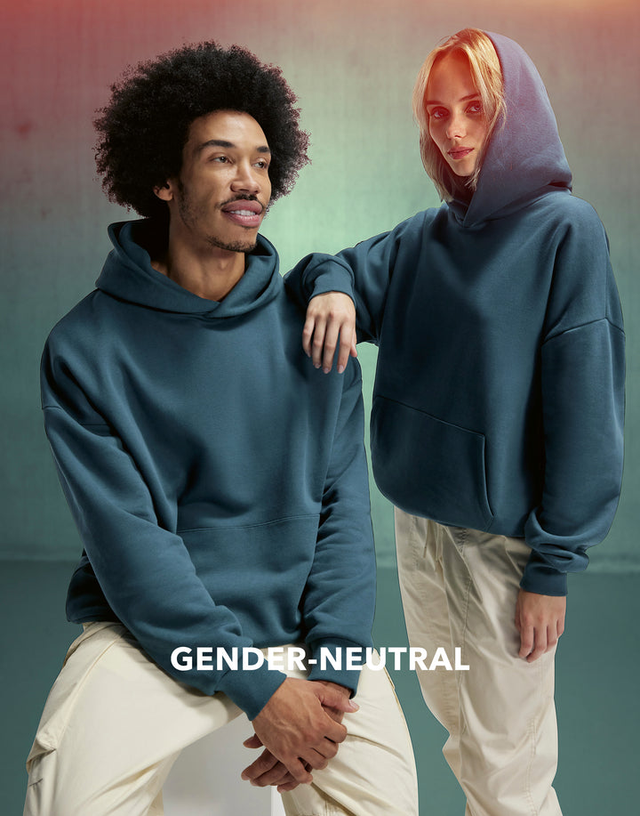 Unisex Oversized Hoodie INFLUENCE - black & amalfi teal