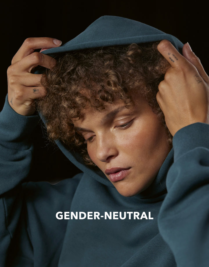 Unisex Oversized Hoodie INFLUENCE - black & amalfi teal