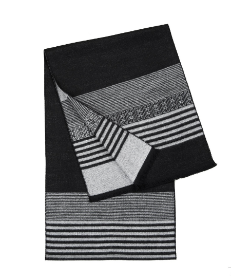 Schal für Herren gemustert, Materialmix
