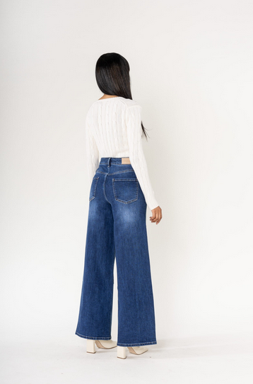 Wide Leg Jeans - dunkelblau