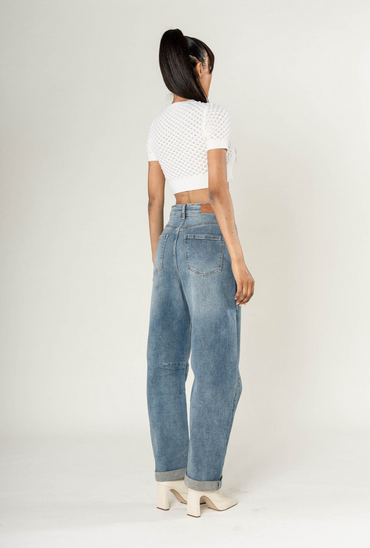 Barrel Jeans - grau