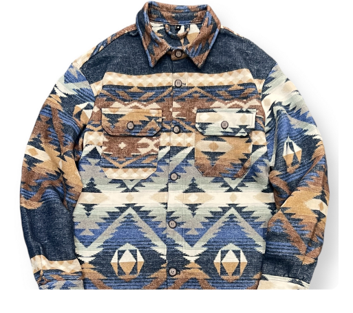 AZTEK 4 Hemdjacke mit langen Ärmeln - marine/braun/navy