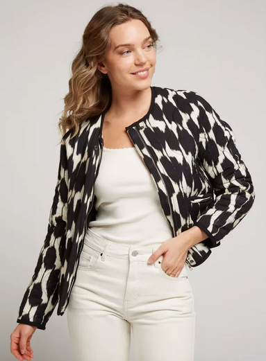 MIKADO - Kurze bedruckte Jacke mit Rundhalsausschnitt