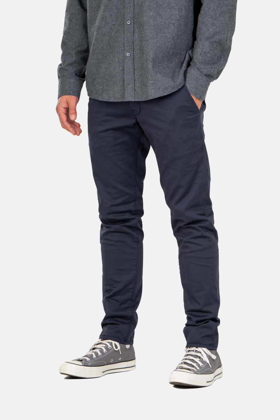 Flex Tapered Chino Hose - navy blau