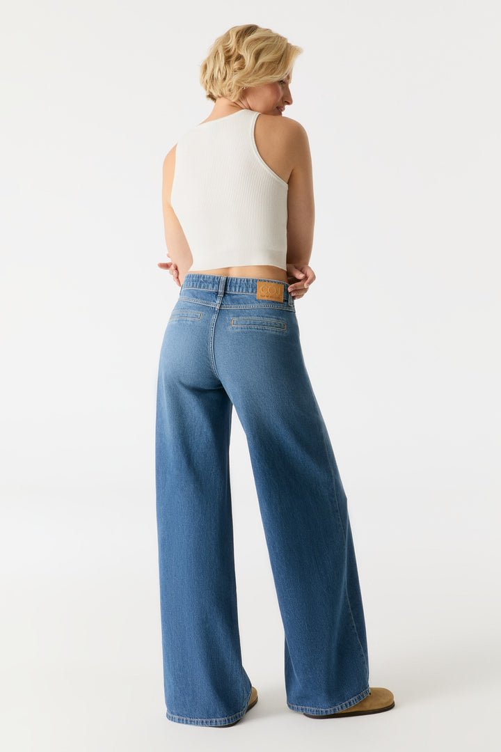 HAZEL Wide Leg Jeans - medium blue