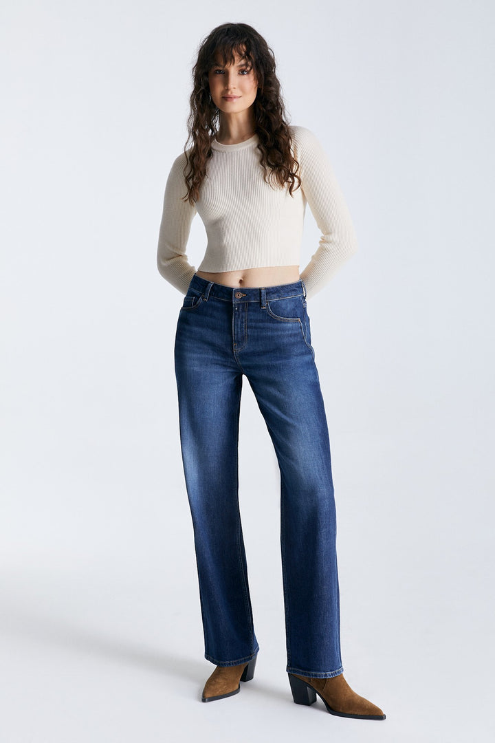 NOVA High Waist Straight Jeans dark blue