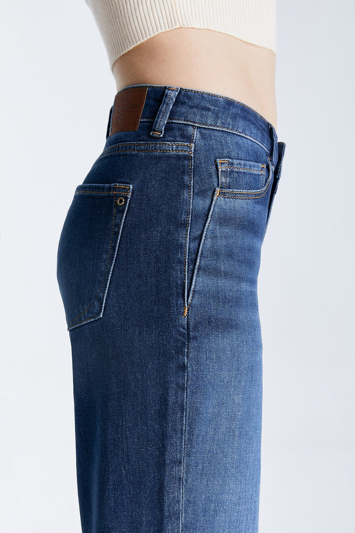 NOVA High Waist Straight Jeans dark blue