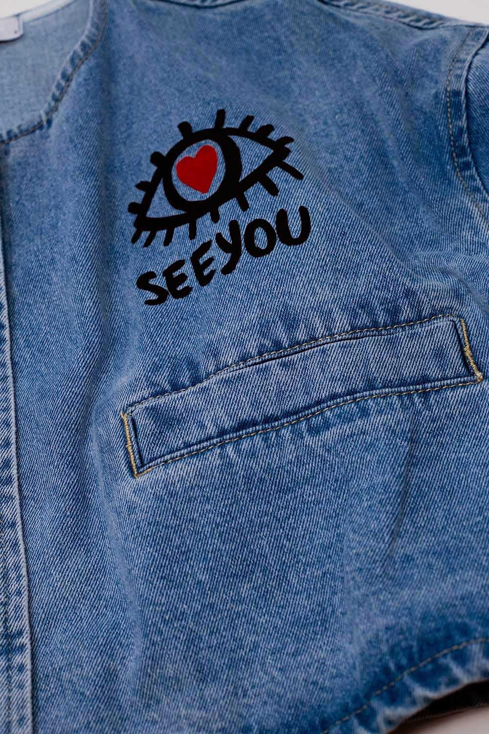 Cropped-Jeansjacke SEE YOU