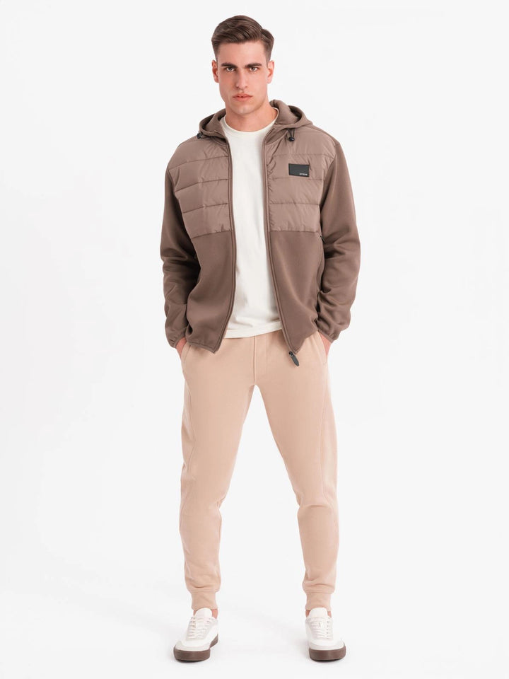 Steppjacke mit Kapuze - hellbaun