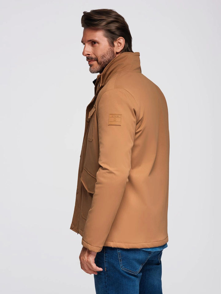 Winterjacke mit Stehkragen Herren - braun 