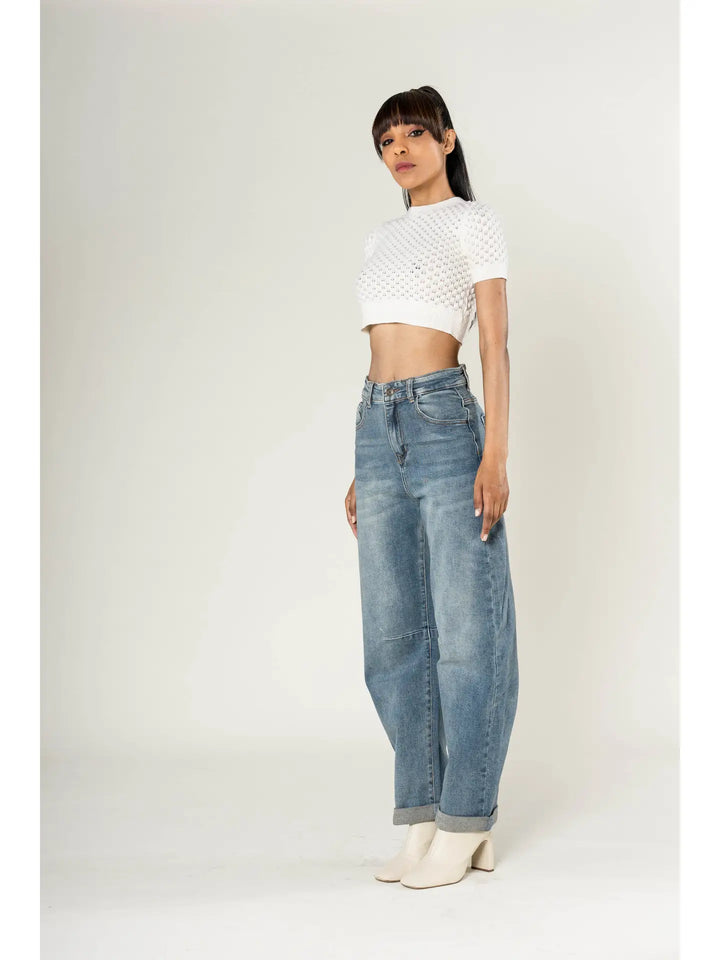 Barrel Balloon Jeans - vintageblau