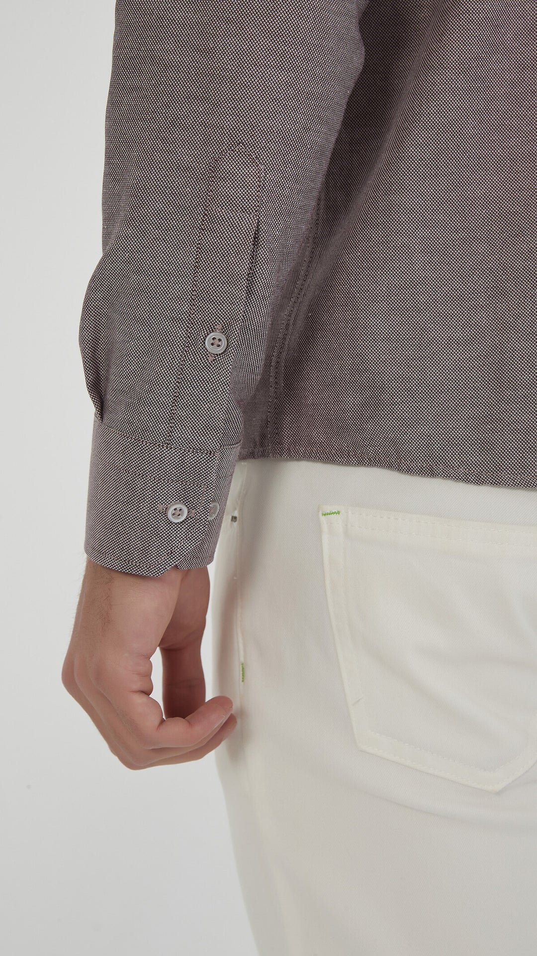 Relaxed Fit Hemd - dunkelbraun/khaki