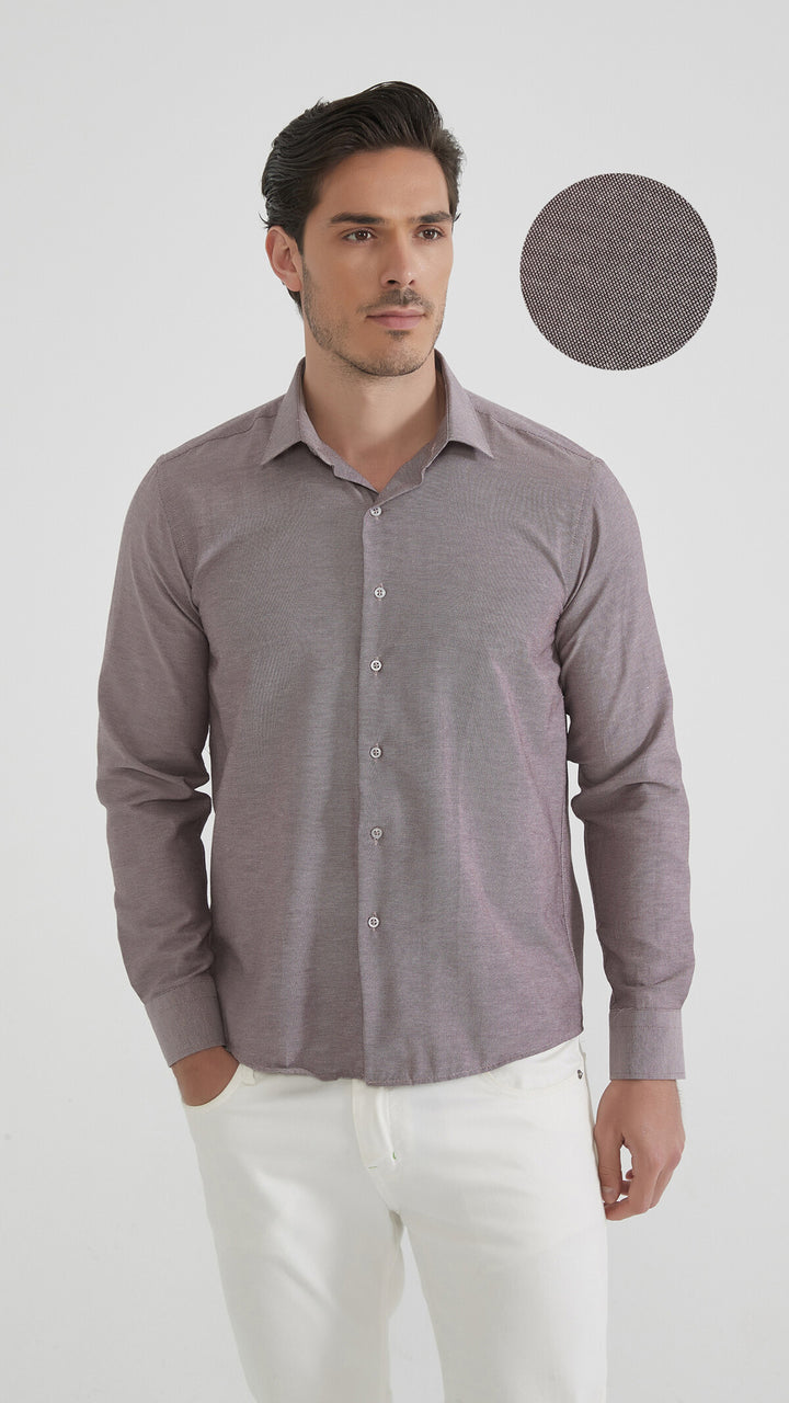 Relaxed Fit Hemd - dunkelbraun/khaki