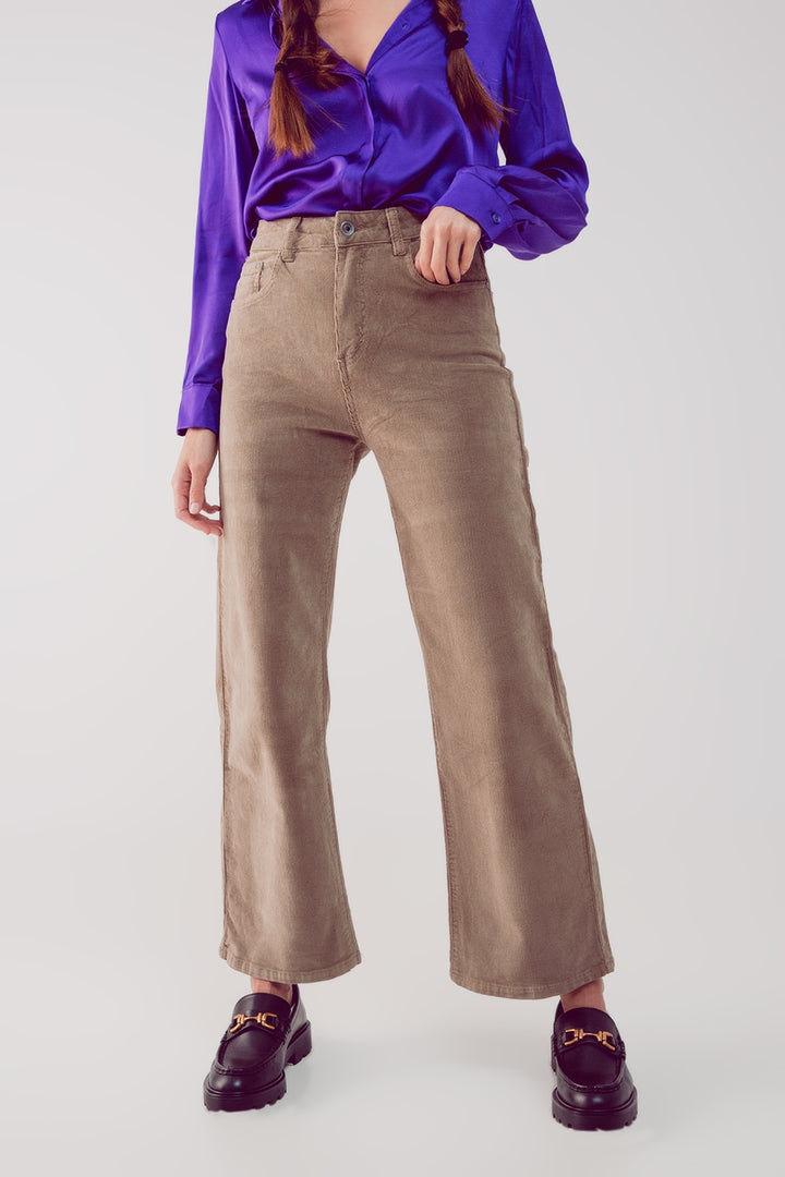 High Waist Cordhose