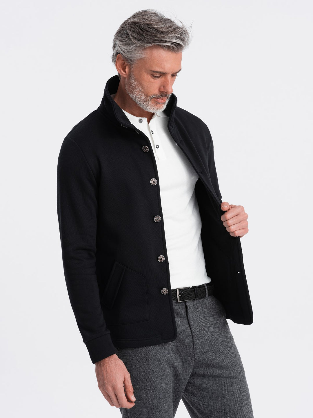 Button-Down-Sweatshirtjacke