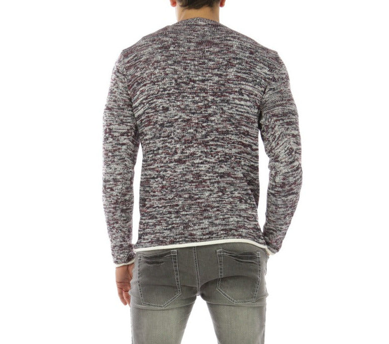 Strickpullover für Herren aus Baumwolle für Herren in beige & burgundy