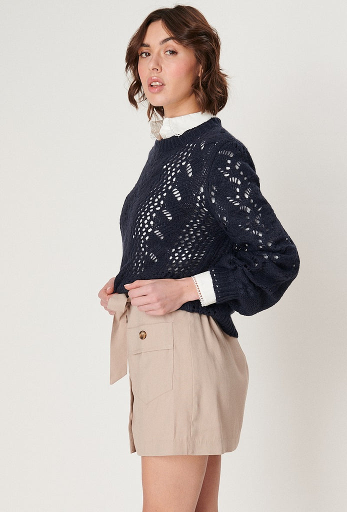 strukturierter Twisted-Pullover für Damen aus Wolle & Mohair kaufen