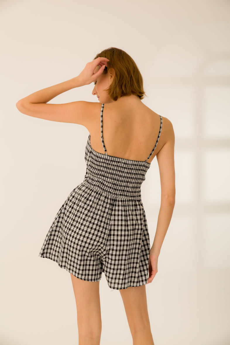 Playsuit mit Gingham-Print