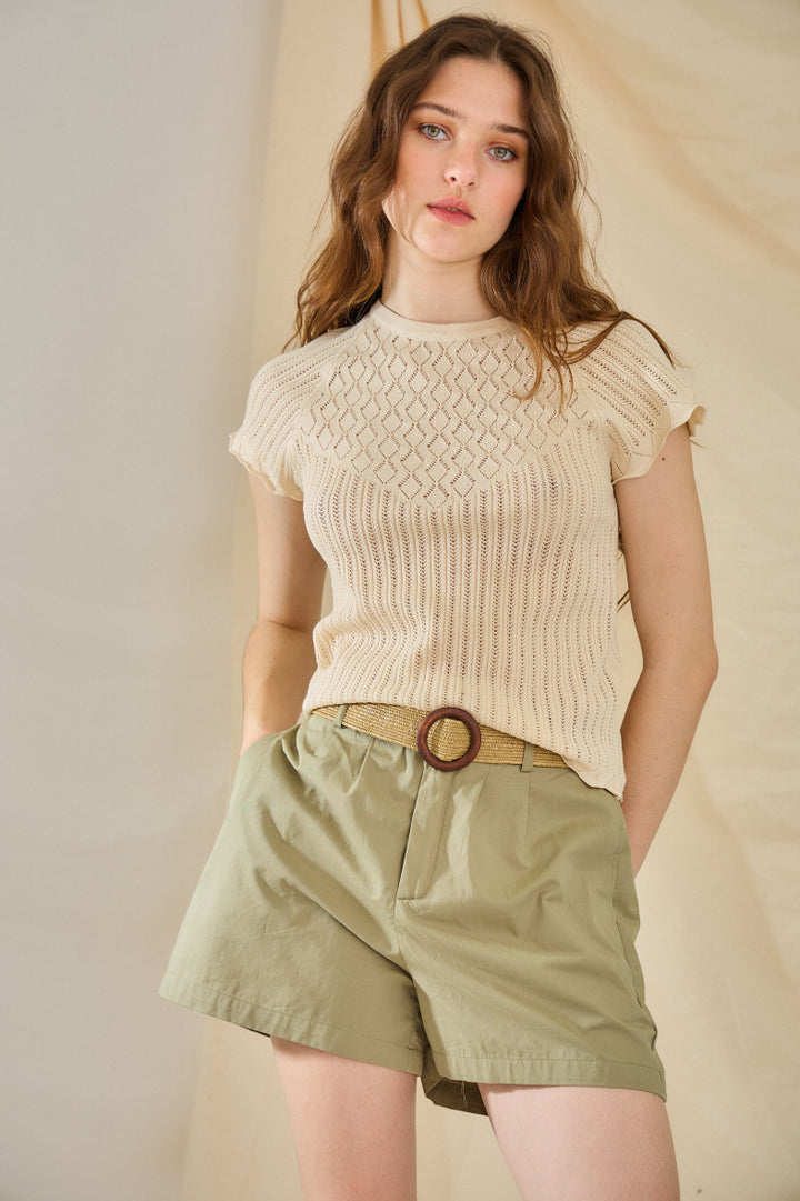 High Waist Shorts mit Gürtel