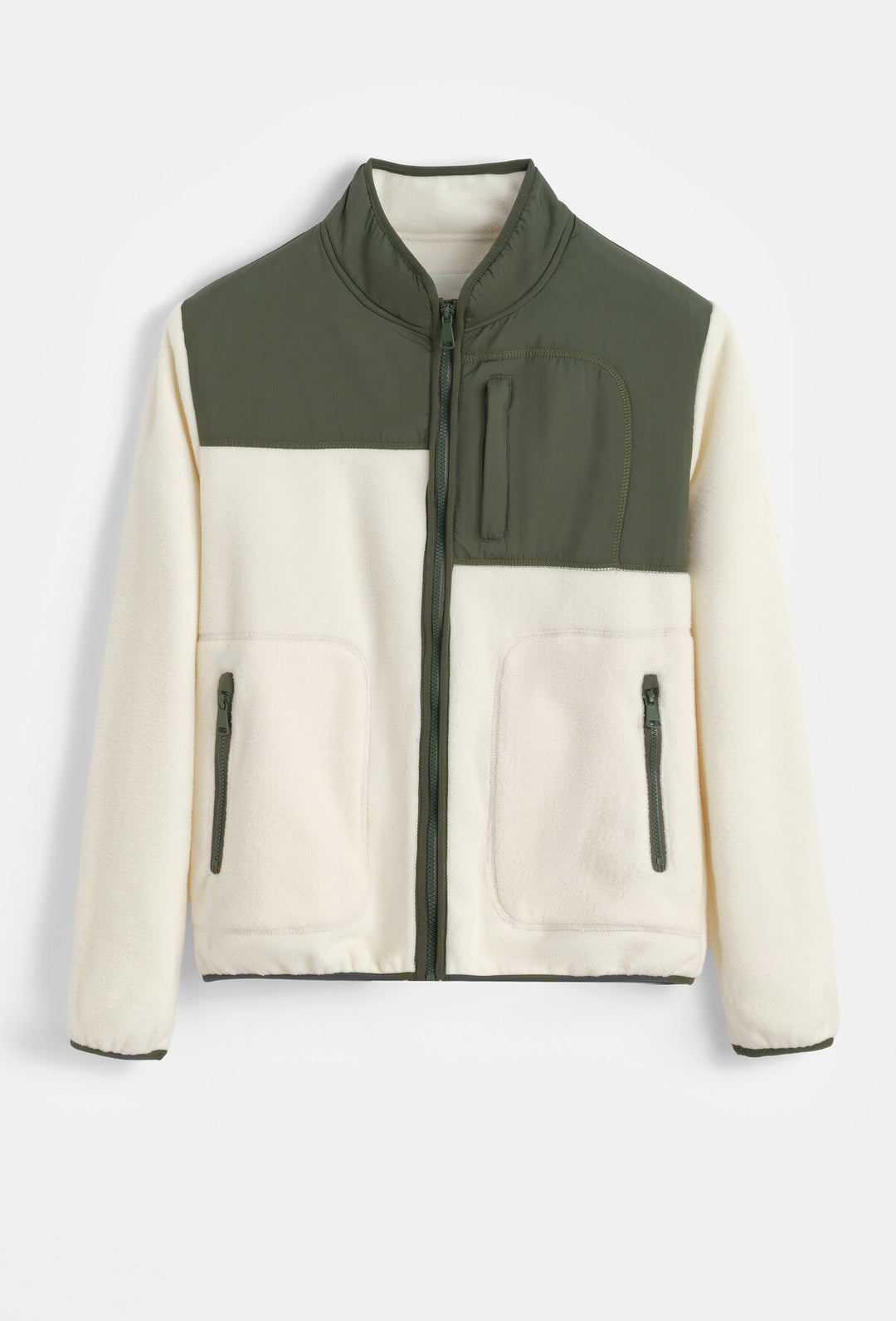 Jacke mit Reißverschluss – beige/grün