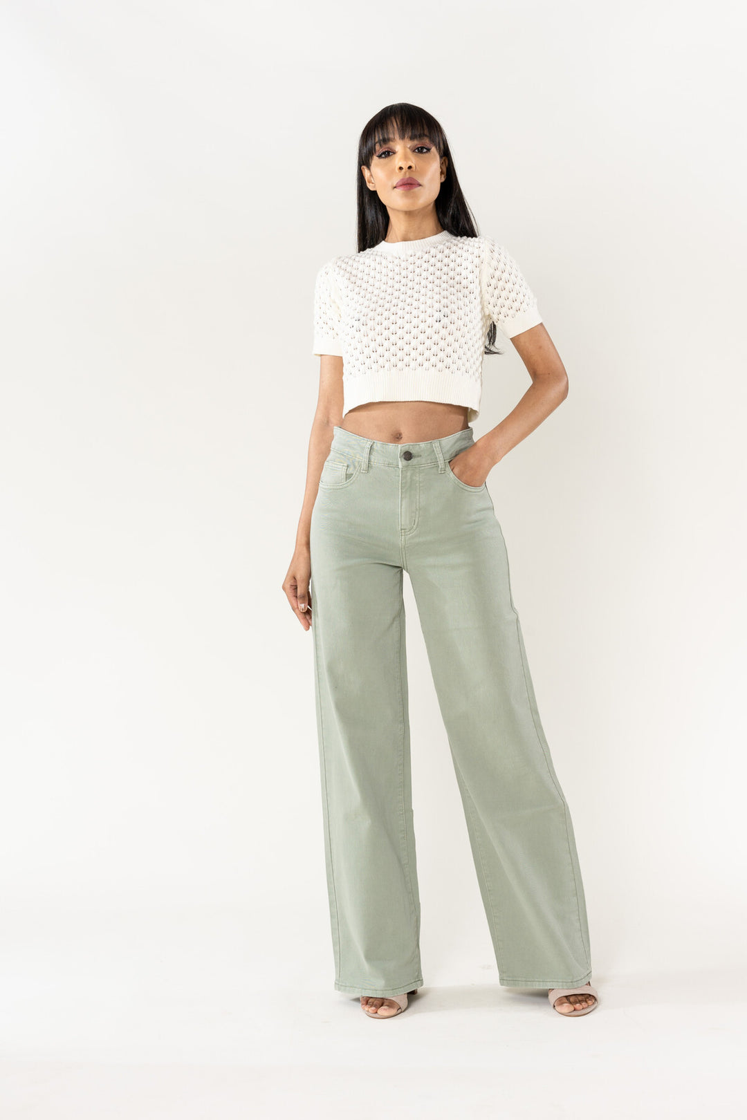 High-Waisted Wide Leg Jeans 70-Retro