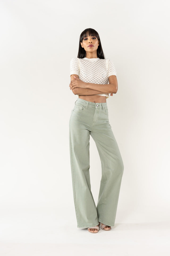 High-Waisted Wide Leg Jeans 70-Retro