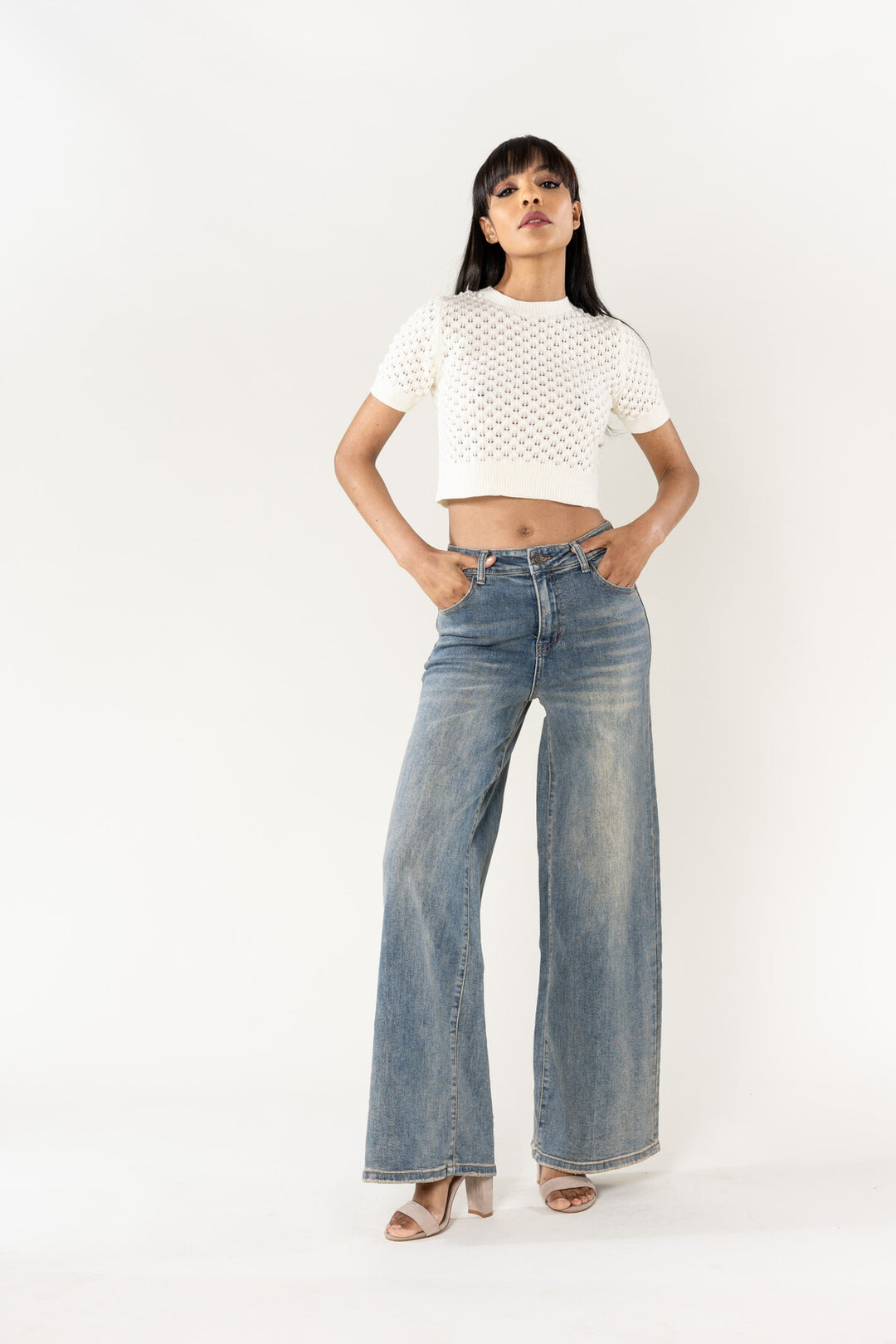 High-Waisted Wide Leg Jeans