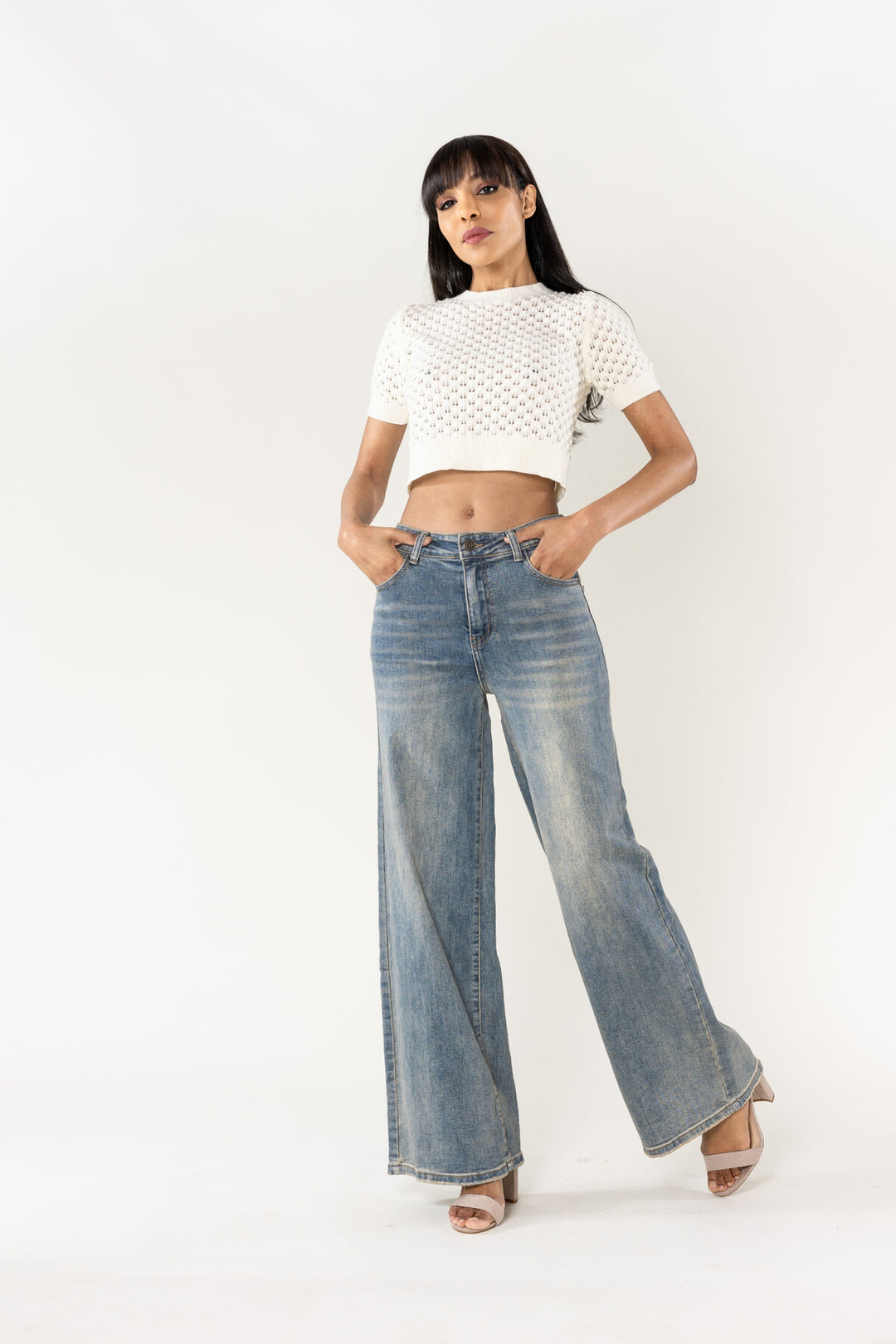 High-Waisted Wide Leg Jeans