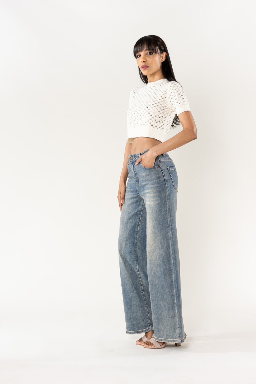 High-Waisted Wide Leg Jeans