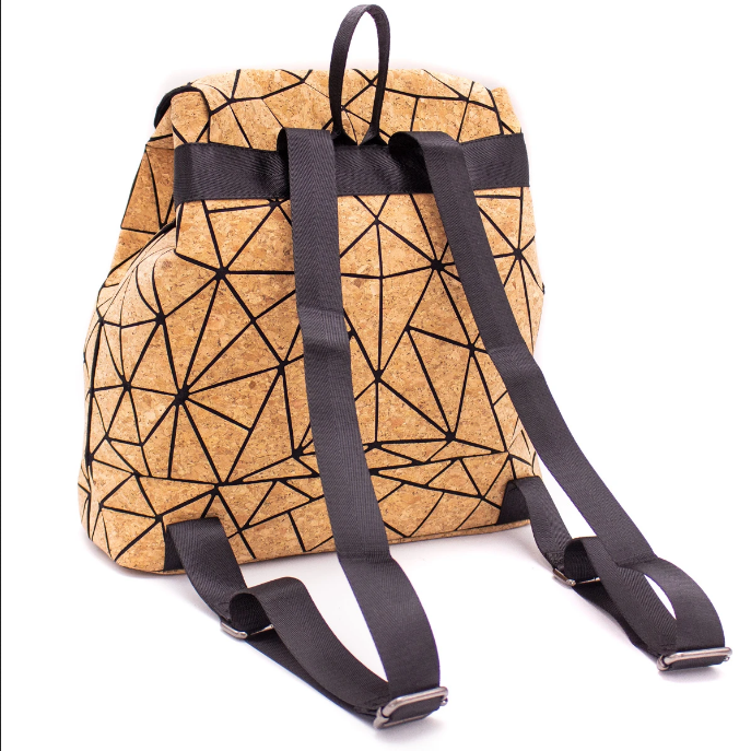 handmade Kork-Rucksack mit geometrischem Muster