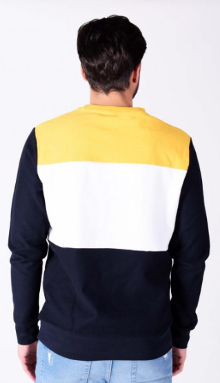 Sweat col rond color block